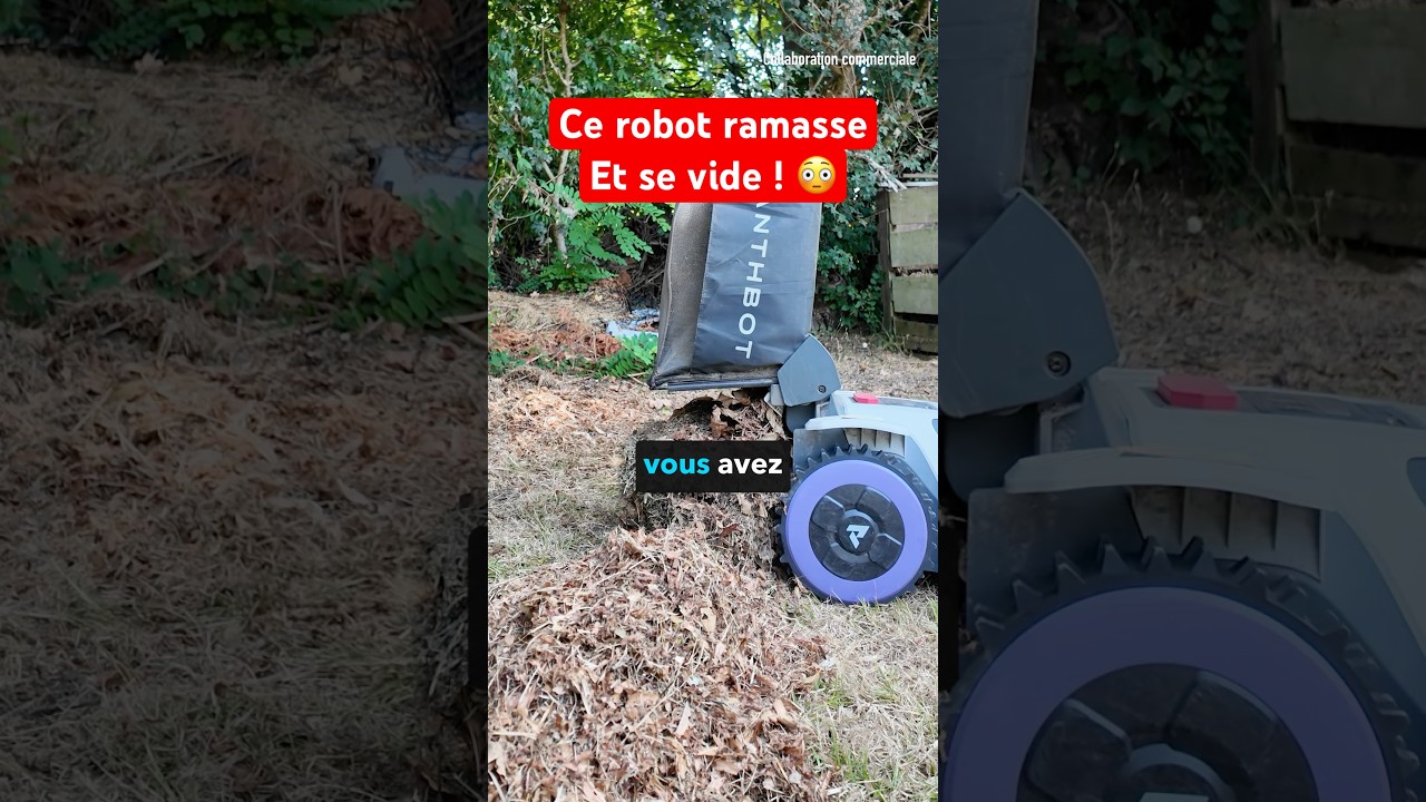 Ce robot tondeuse ramasse ET vide son herbe tout seul ! (ANTHBOT N8)