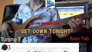Video thumbnail of "KC & The Sunshine Band   Get Down Tonight (Cover Bass  +Tab)(Play Along)"