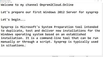 How to Sysprep Windows 2012 Server