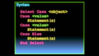 Control Statements  Select case statement