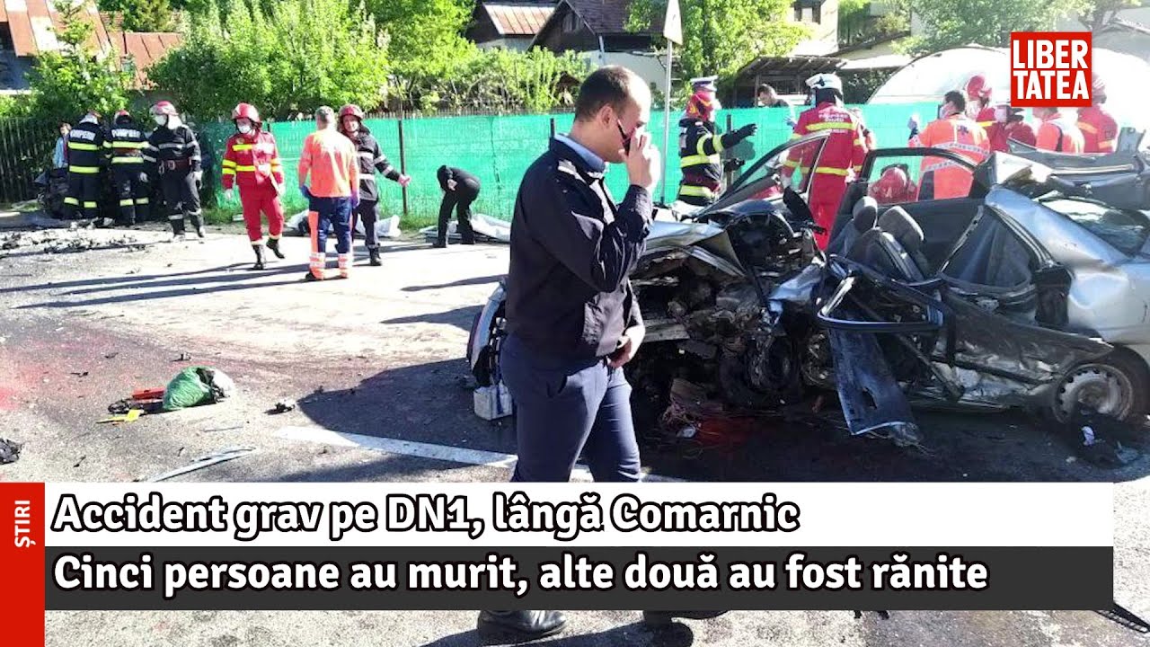 Accident grav pe DN1, lângă Comarnic. Cinci persoane au murit, alte două au fost rănite