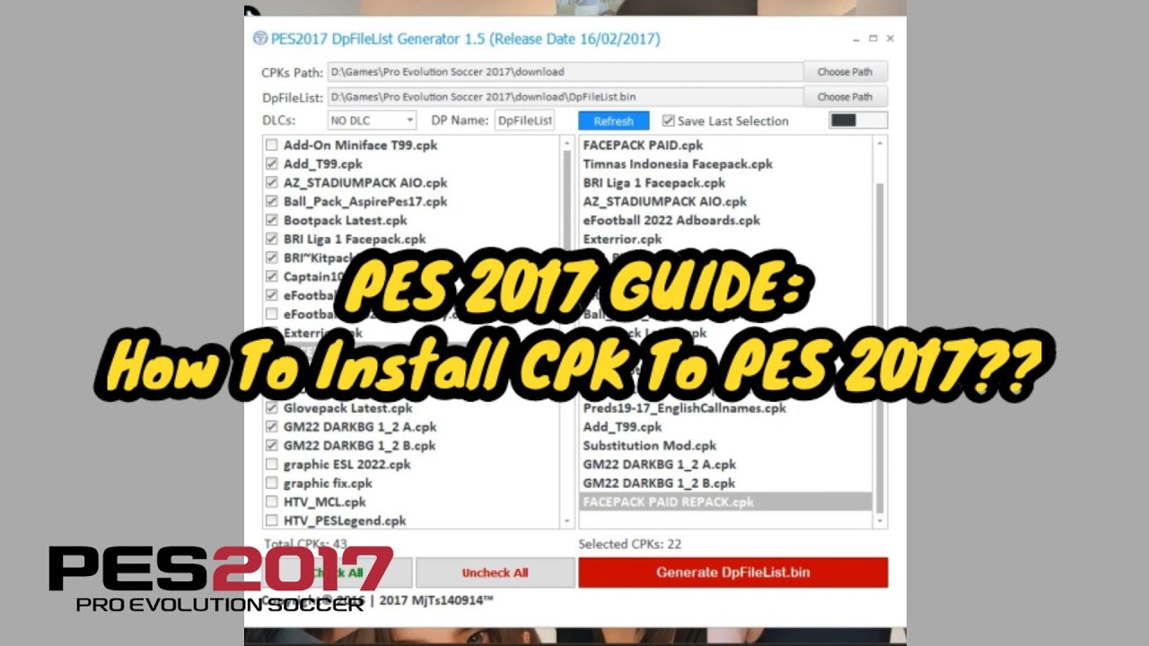 PES 2017 DPFILELIST GENERATOR V1.8 - PES 2017 Gaming WitH TR in 2023