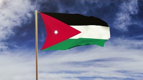 4K Jordan flag waving in the wind. Green screen, alpha matte. Loopable animation Stock video