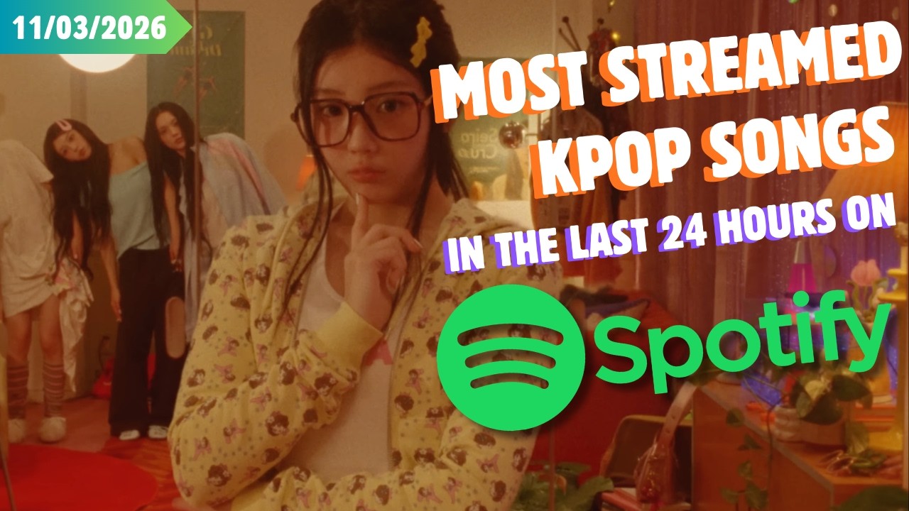 Screenshot from KTOPs YouTube video showing a Spotify streaming chart with K-pop artists.