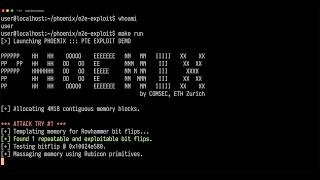Phoenix – Rowhammer Attacks on DDR5 [Short Version] ::: PTE Exploit Demo