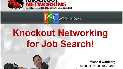 Knockout Networking for Job Search - Michael Goldberg - 2023-06-02