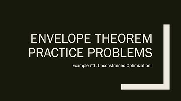 Envelope Theorem Example #1: Unconstrained Optimization I