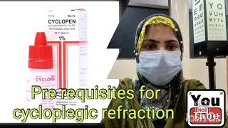 #pre requisites for cycloplegic refraction #cycloplegic refraction explained #optometrystudent