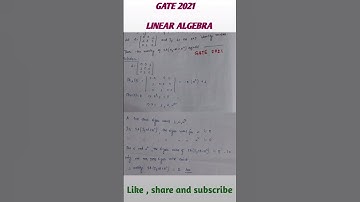 #Shorts | #7 | GATE exam preparation | Linear Algebra | GATE 2021Question | NA MATH STUDY