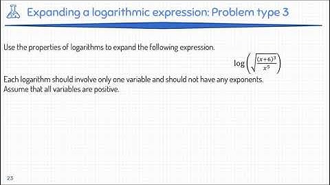 08.09 Expanding a logarithmic expression Problem type 3