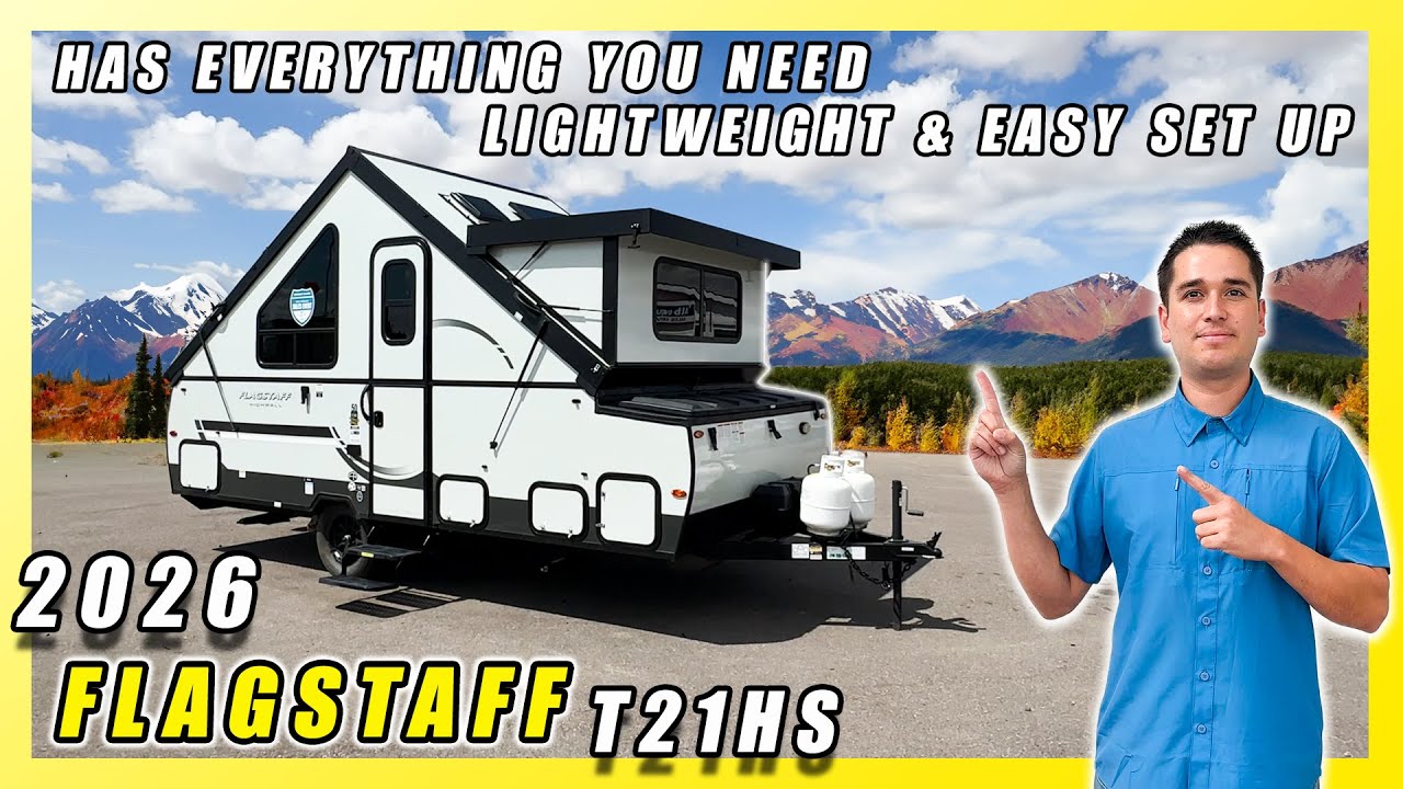 2026 FLAGSTAFF AFRAME 21HS HIGHWALL THE BEST A-FRAME POP-UP THAT HAS TWIN BEDS OR A KING BED.