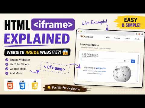 HTML Iframe Tag Explained in 3 Minutes | How to Embed Website in HTML | BCA Hacks #iframe