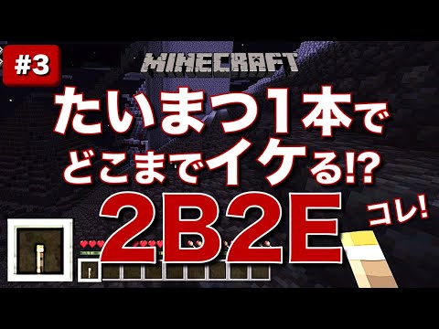 【マイクラ】たいまつ一本で始める2B2E！#3