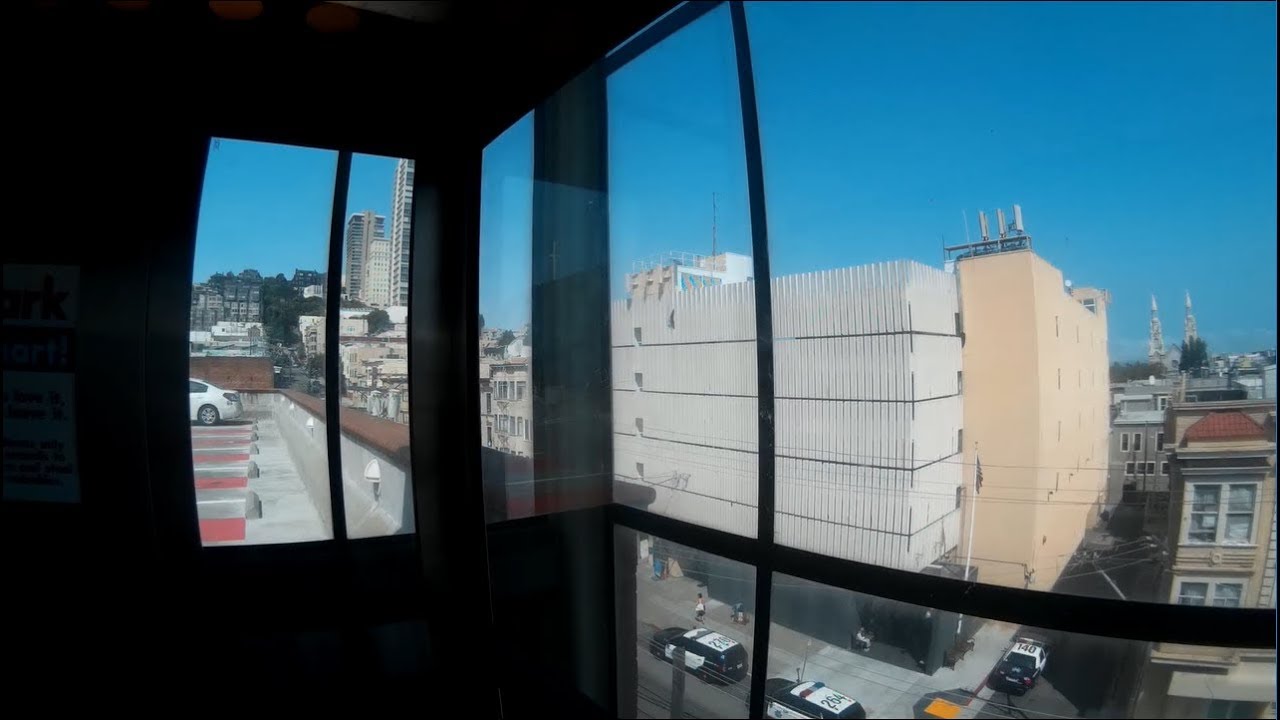 Glass National Elevators at the North Beach Garage in San Francisco