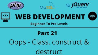 Web Development Tutorial | Part 21 | Oops- Class, construct, destruct in PHP | Tech Quick Learner