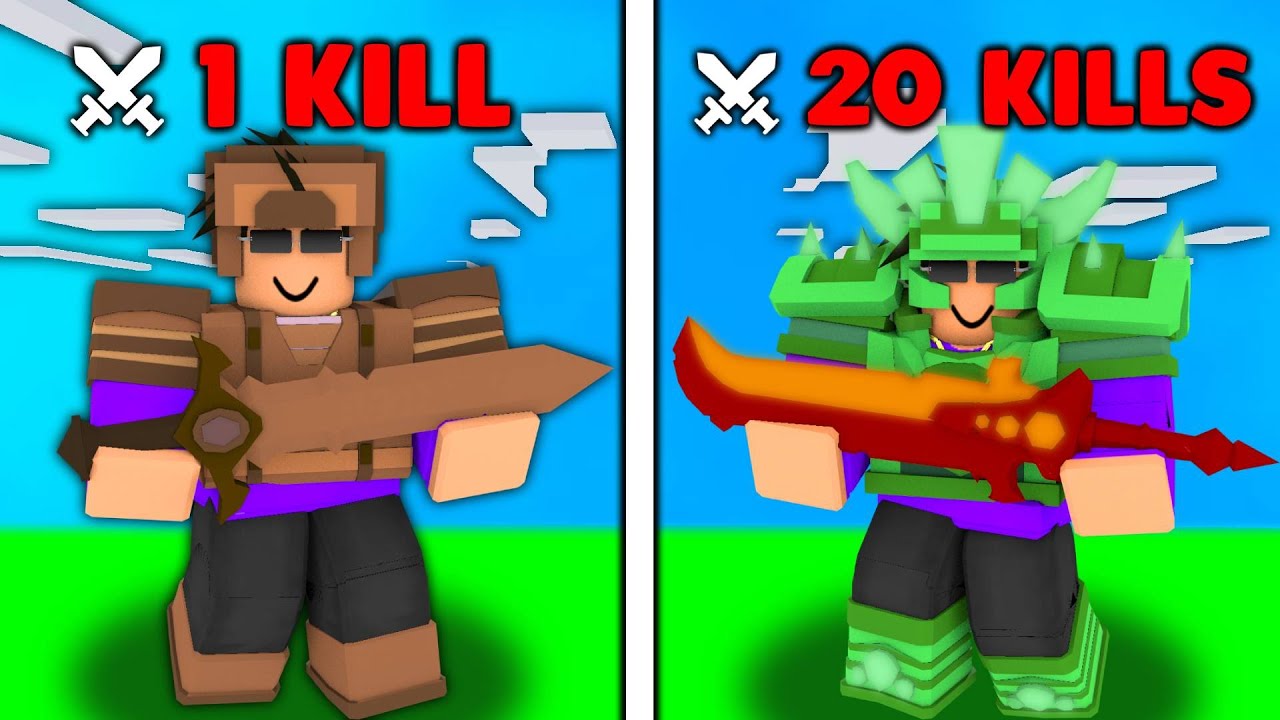 Every Kill I UPGRADE My Gear! (Roblox Bedwars)