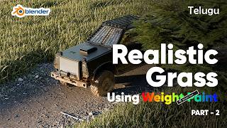 Using Weight Paint for make Realistic Grass in Blender 4.5 | Telugu