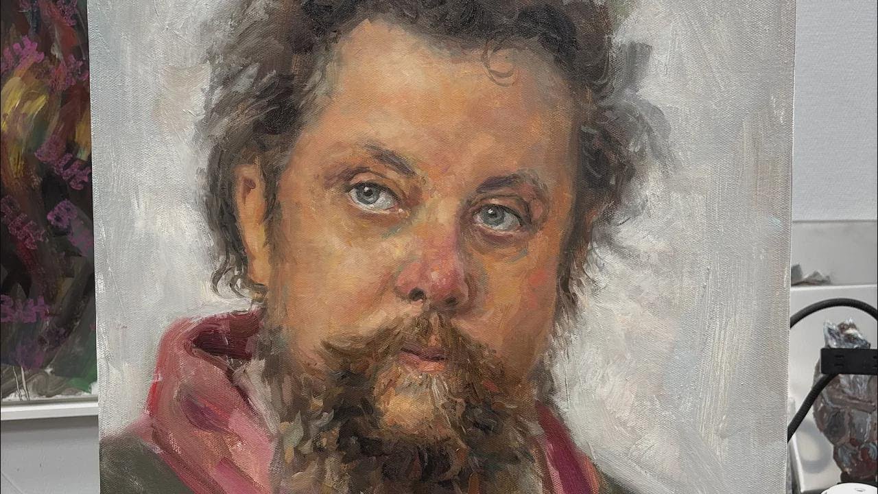 Retrato de Mussorgsky inspirado en la pintura de Repin | Todo el proceso