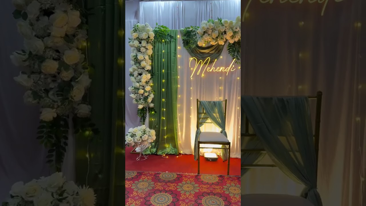 ✨ Mehndi Backdrop Decoration | Flower & Balloon Decoration in Lucknow | A1DECORATION 🎈🌸