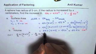 Difference of Square Cubes Change in Surface Area Volume of Sphere