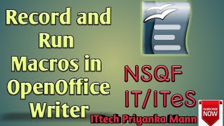 How to create and run macros fastly in Apache OpenOffice Writer || NSQF IT/ITeS || Level-4