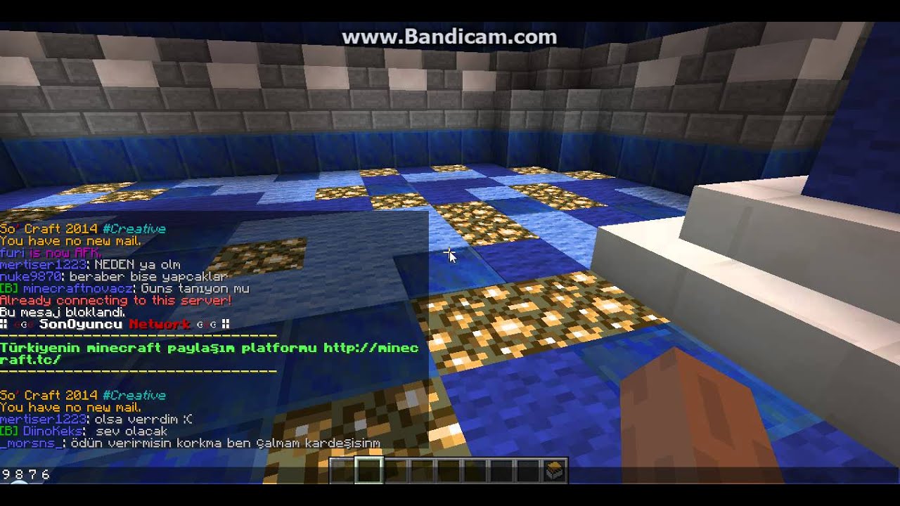 Minecraft SonOyuncu Creative serverinden atılmak