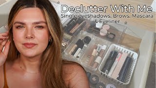 MAKEUP DECLUTTER 2023! Single Eyeshadows, Brows, Mascara & Eyeliner