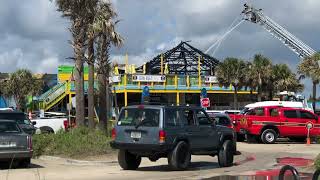 Ocean Breeze tiki bar.  New Smyrna Beach fire and rescue   Wish them luck !!!