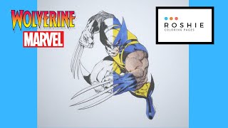 How To Color Wolverine | X-Men | Roshie Coloring Pages