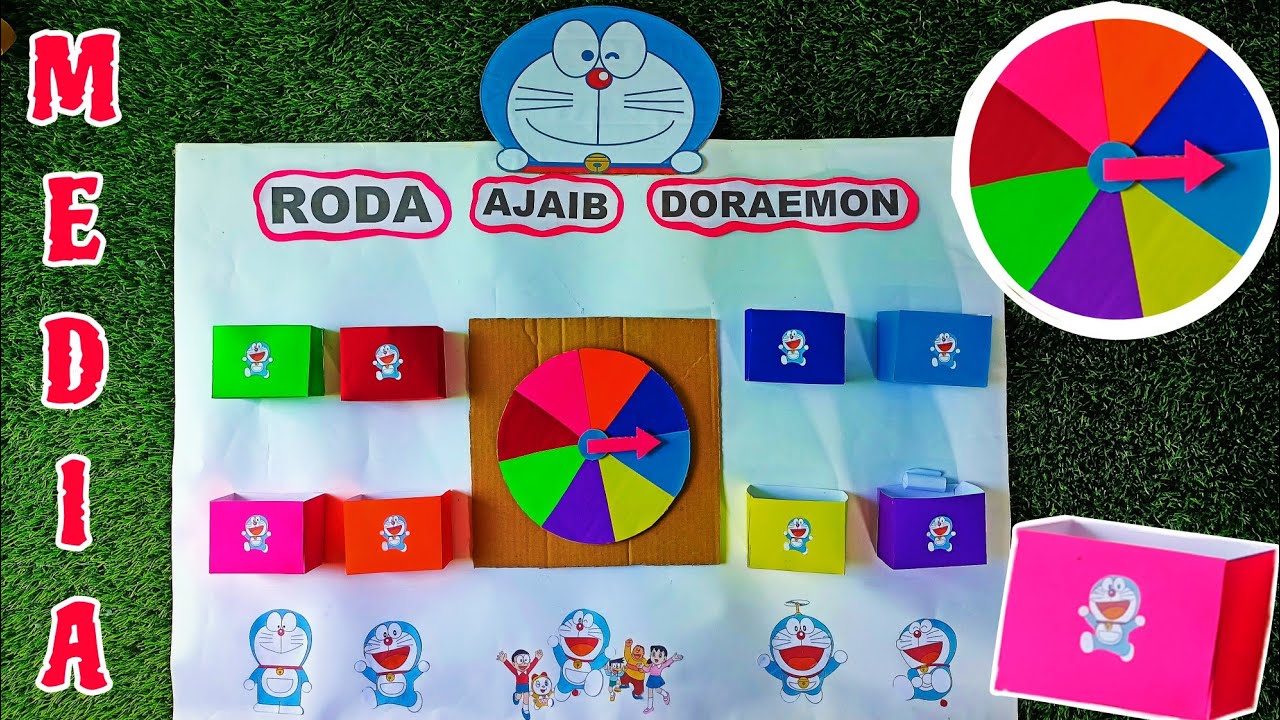 Cara Membuat Media Pembelajaran Roda Ajaib Doraemon || Roda Ajaib Doraemon Lucu dan Kreatif