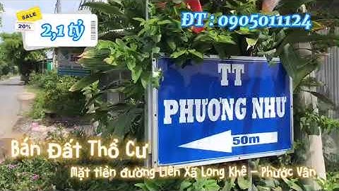Bán đất mặt tiền đường liên xã Long Khê - Phước Vân Cần Đước Long An - Diện tích 9mx30m giá 2 tỷ 1