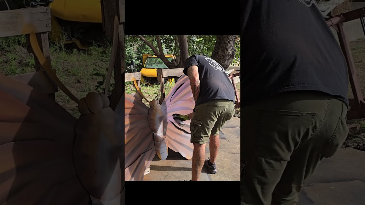 A metal and aerosol art collaboration.