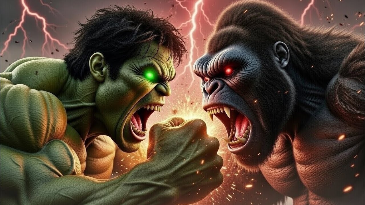 Epic Fury: Green Behemoth vs. Savage Primate Showdown 