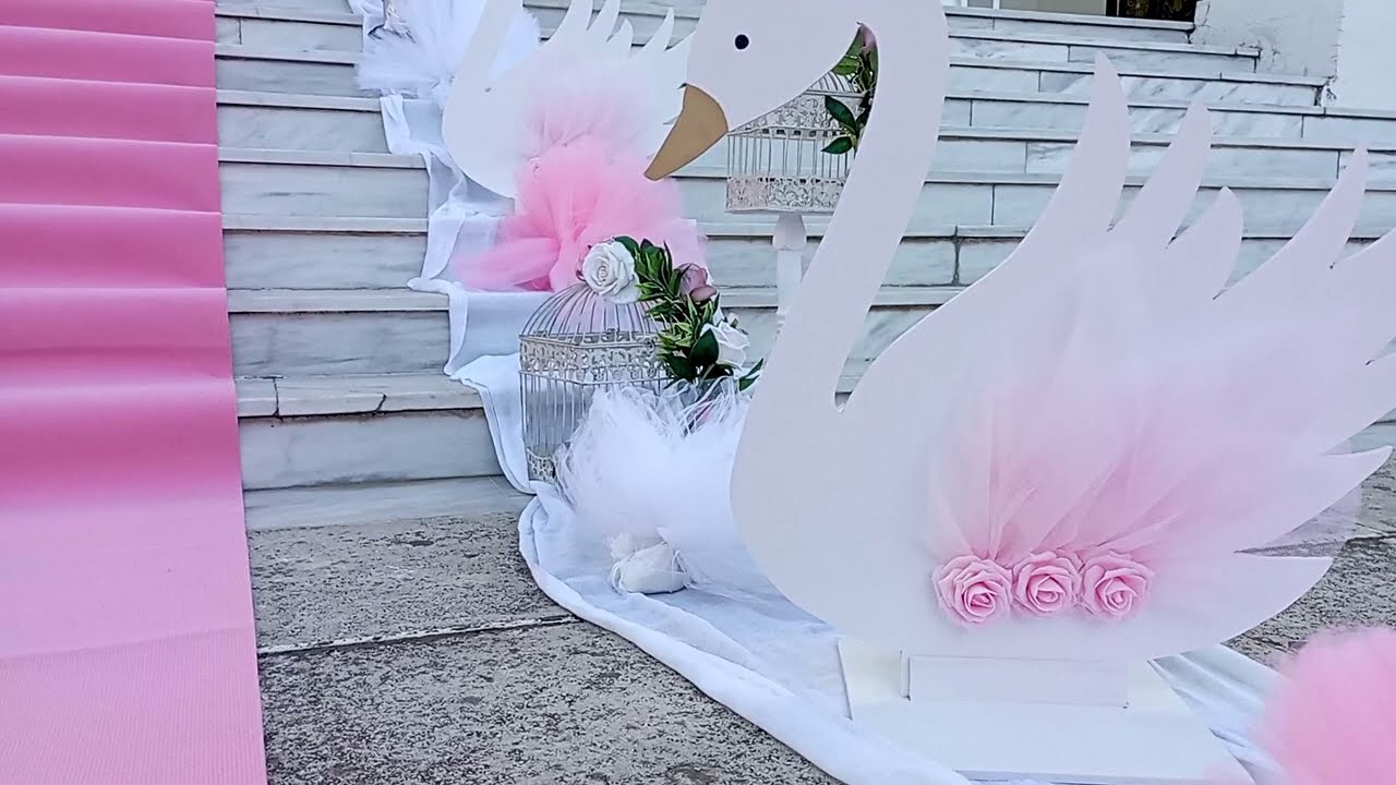 Στολισμός βάπτισης για κορίτσι - Θέμα Κύκνος