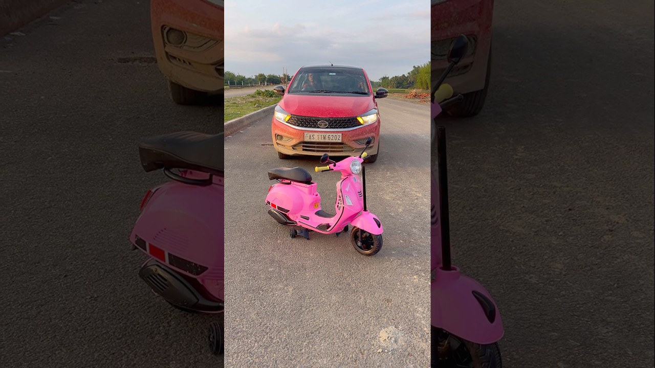 Vespa scoter & Tata tiaggo car 😲