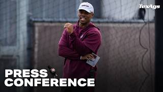 Press Conference: OC Holmon Wiggins reacts to A&M's first five fall practices