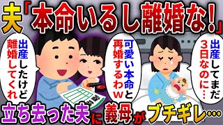 【2ch スカっと】出産して3日後に女連れで病院を訪れた夫「本命いるから離婚してｗ」→子供の顔すら見ずに立ち去った夫の前に姑が現れ…【スカっとする話】