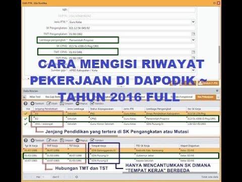 Cara Mengisi Riwayat Pekerjaan di Dapodik, Tahun 2016 ~ Full Tutorial