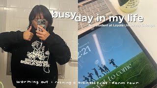 busy day in my life as a student @ LUC: working out, rushing a business frat, + dorm tour