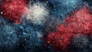 10 Hours Red White & Blue Fireworks in 4K | Patriotic Screensaver with Firework Sounds