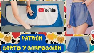 😍SHORT ENVOLVENTE😍 Fácil Patrón corte y confección paso a paso