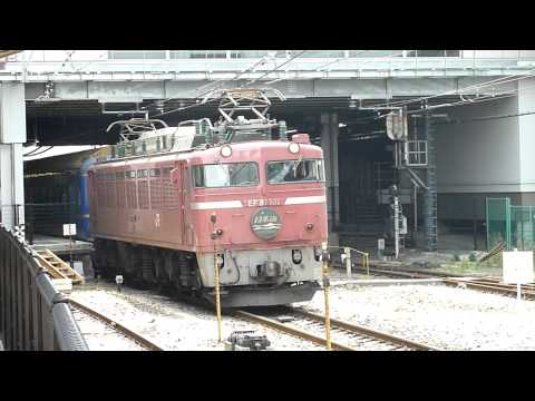 【HD】EF81-101牽引の寝台特急「日本海」京都駅発車シーン