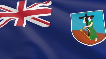 Flag of Montserrat waving in the wind - Flag animation - Motion background - 4K UHD