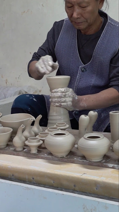 Process of Making a Traditional Tea Set. Korean pottery craftsman