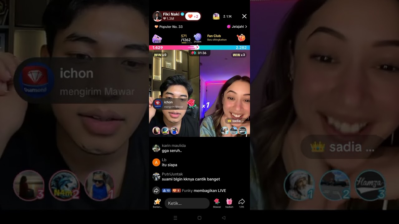 FIKI NAKI DAN SADIA PK TIKTOK