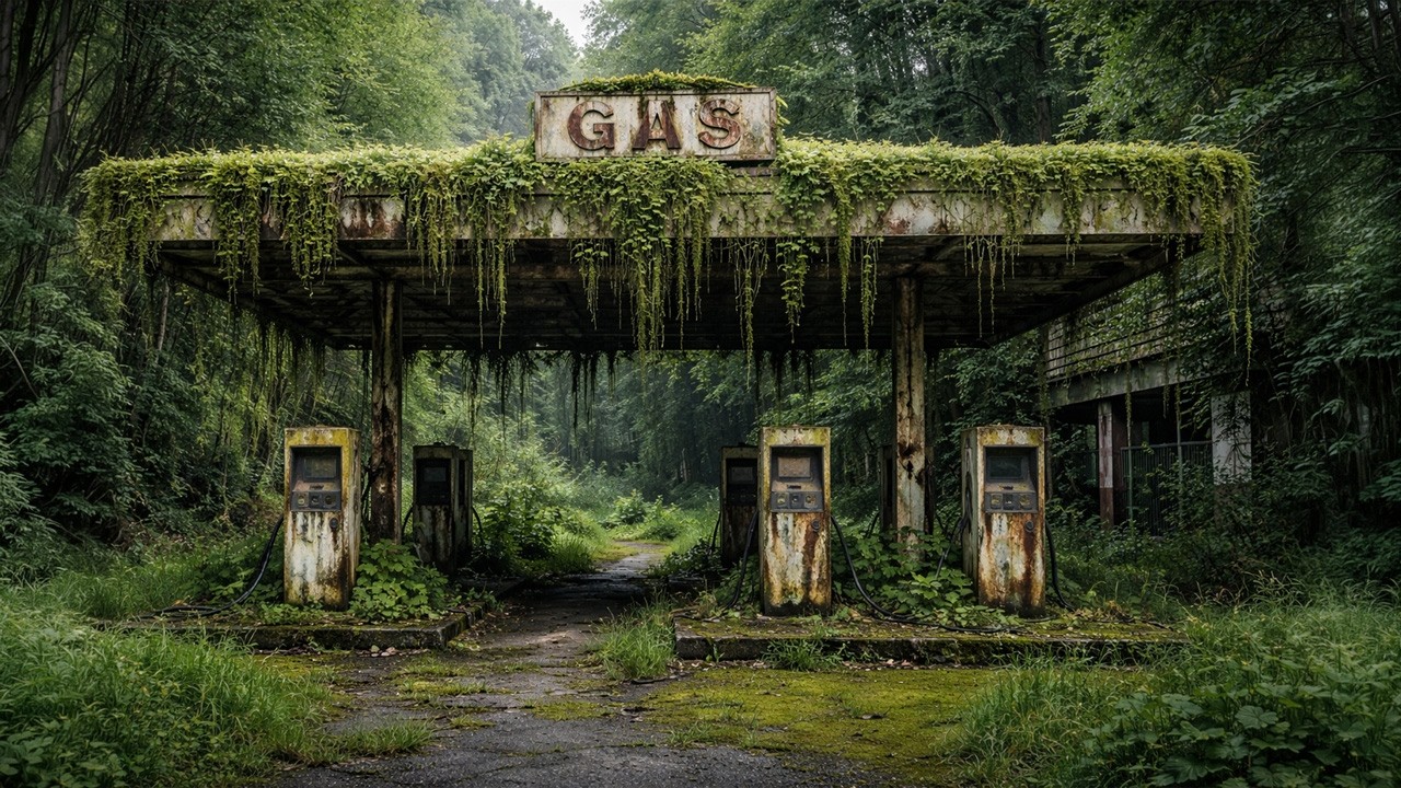 A Gas Station Abandoned for 100 Years in the Deep Forest