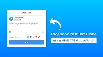 Facebook Post Box Clone in HTML CSS & JavaScript Free source code