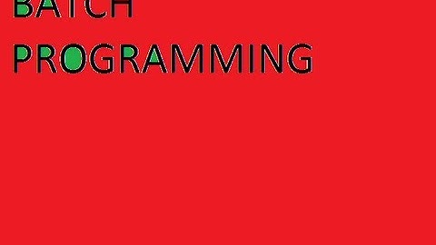 Batch Programming Part 1 (Menu!)