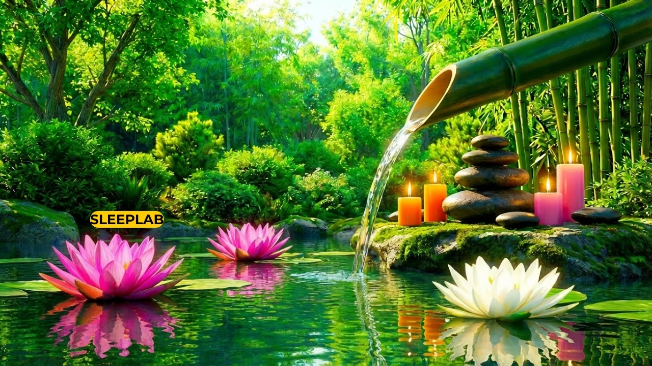 Relaxing Sleep Music 🌿 Bamboo Water Sounds