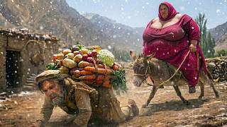 The Daily Life Of A Couple In An Afghan Village Raising Livestock And Cooking In The Mountains